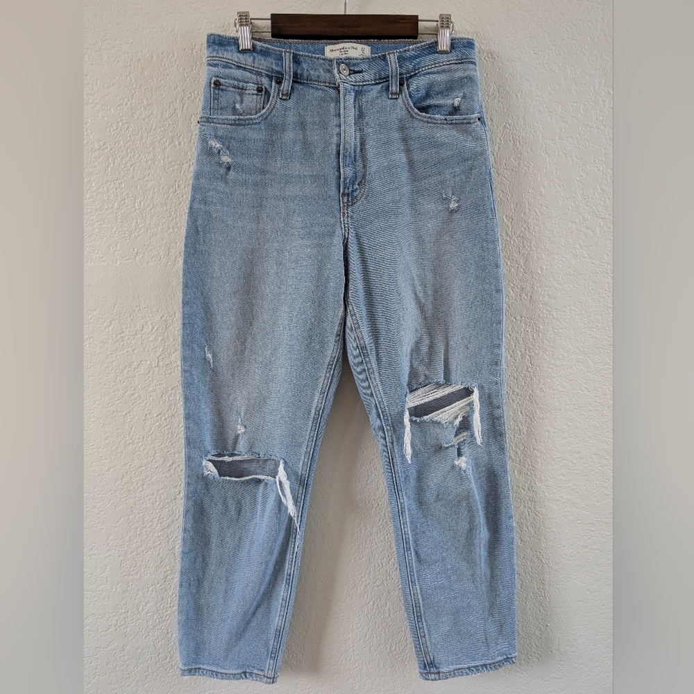 Abercrombie & Fitch The Mom High Rise Distressed Jeans Ankle Length 27 / 4R